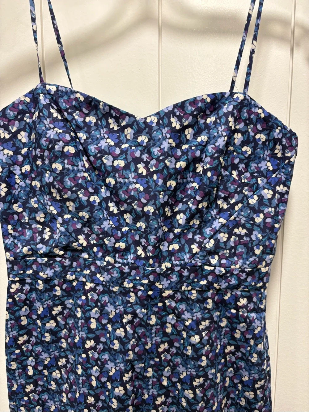 J. Crew Liberty Art Tana Lawn Sarah Floral Ruffle Hem Blue Midi Dress Sz 00 New